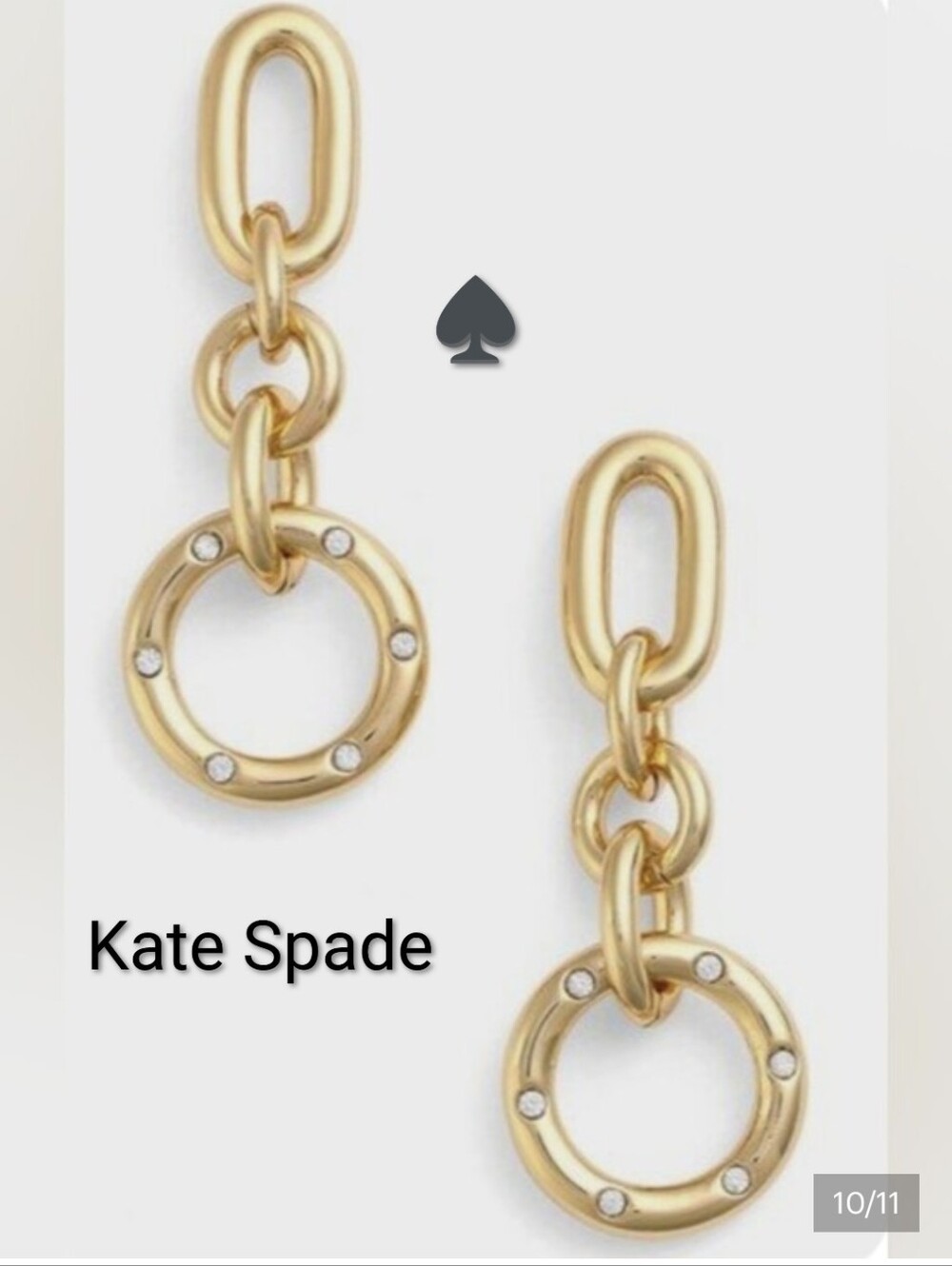 NWT Kate Spade Goldie Links Drop Earrings -htf